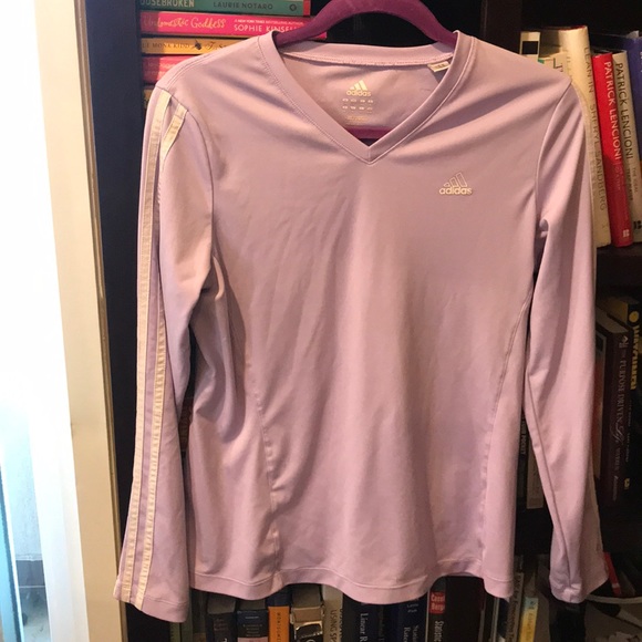 adidas Tops - Adidas Long Sleeve 3 stripe Lilac Purple shirt